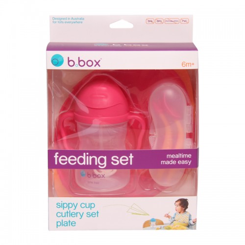B.box Feeding Set - Sippy Cup, Toddler Cutlery Set, Divided Plate